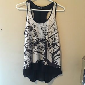 black & white tank top blouse